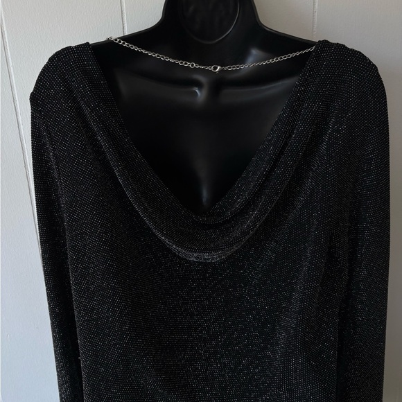 MICHAEL KORS Metallic Cowl-Back Top | Size Medium - Picture 6 of 9